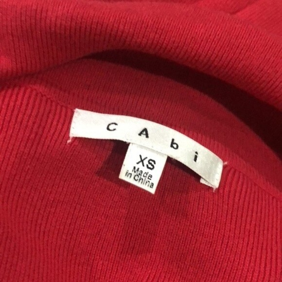CABI Sweater Small Red Zip Front Long Sleeve XS - Picture 4 of 5